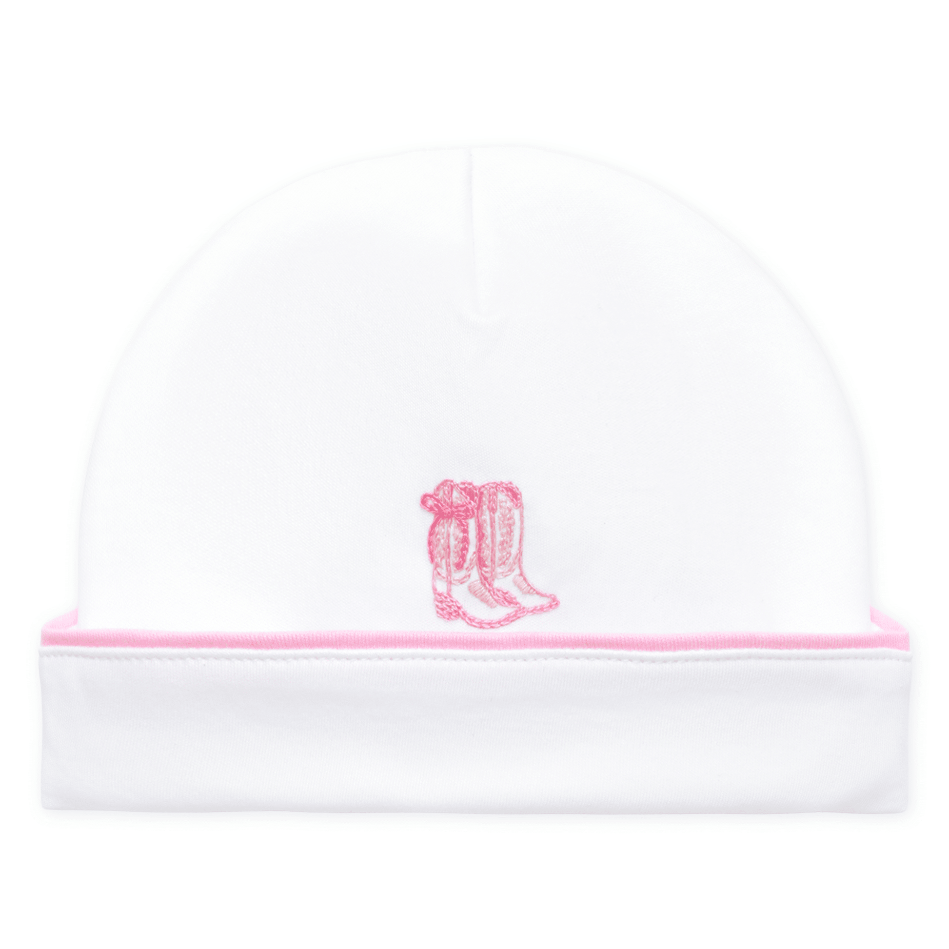 Darling Cowboy Boots Hand-Embroidered Hat - Pink - Magnolia BabyHat