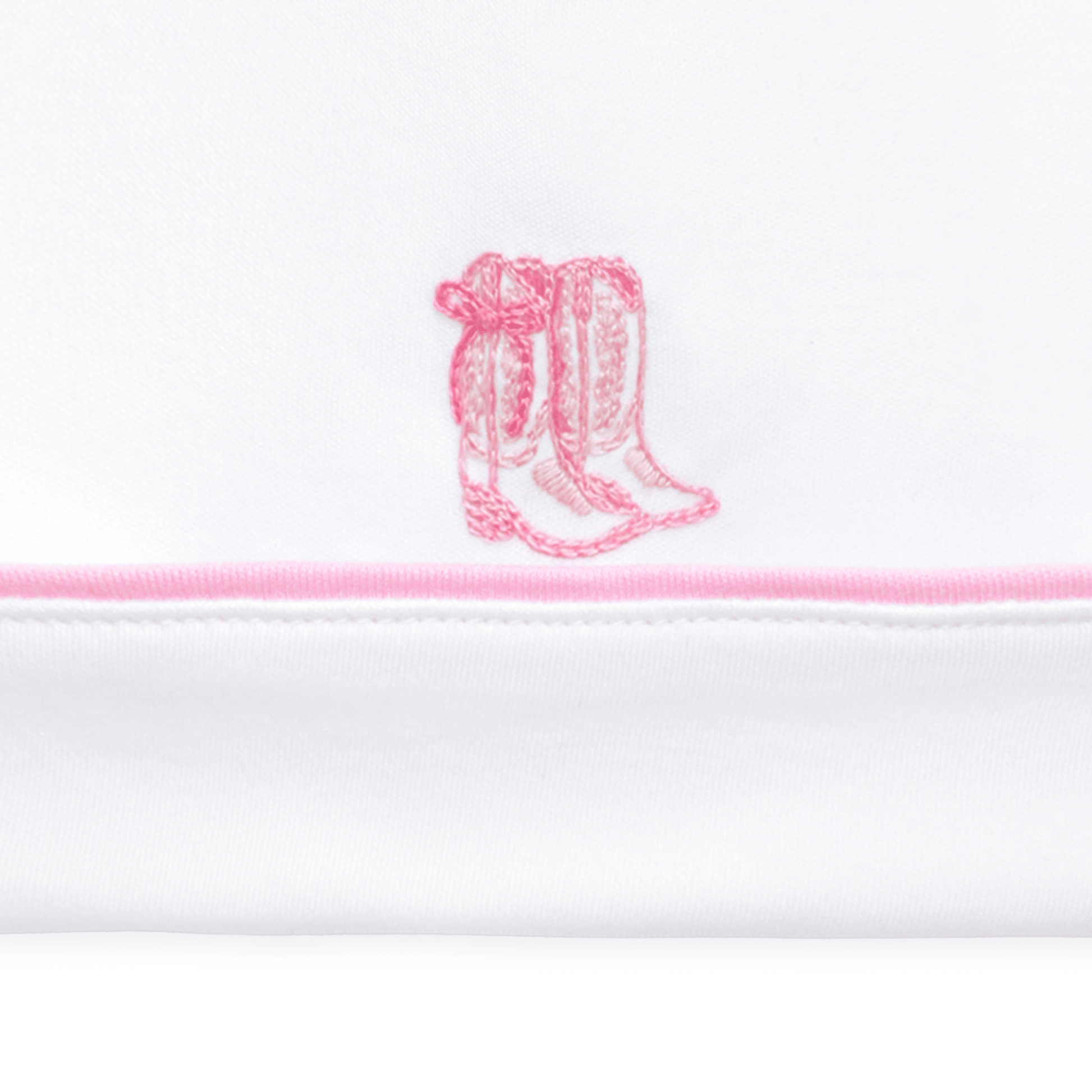 Darling Cowboy Boots Hand-Embroidered Hat - Pink - Magnolia BabyHat