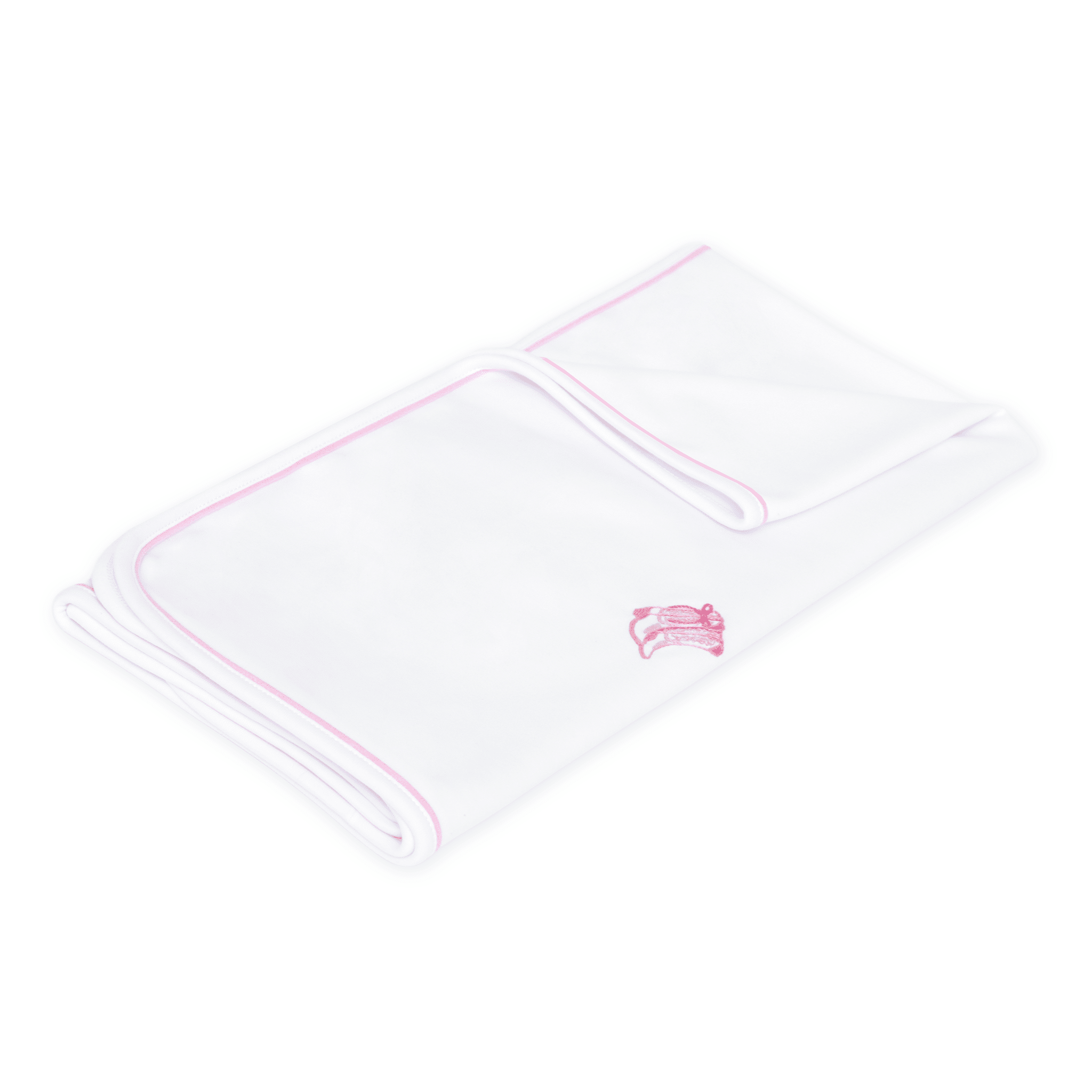Darling Cowboy Boots Hand-Embroidered Receiving Blanket - Pink - Magnolia BabyReceiving Blanket