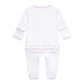 Darling Cowboy Boots Hand-Embroidered Ruffle Footie - Pink - Magnolia BabyFootie