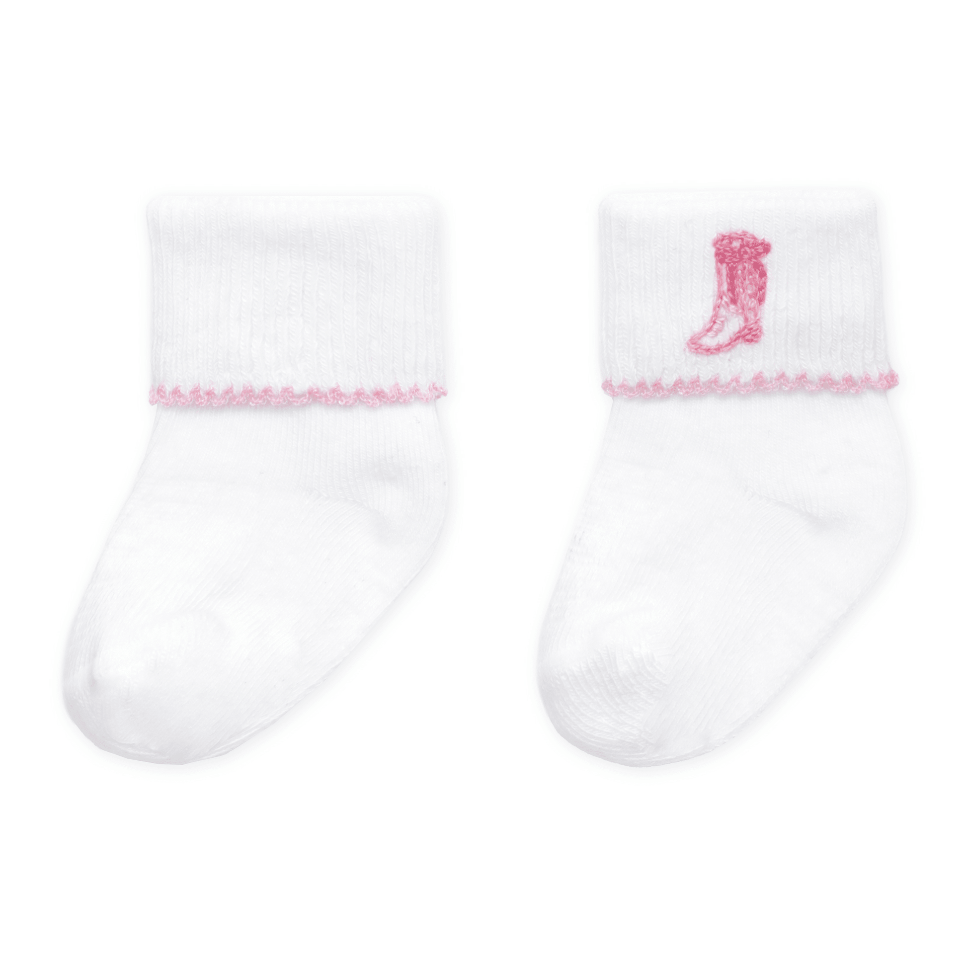 Darling Cowboy Boots Hand-Embroidered Socks - Pink - Magnolia BabySocks