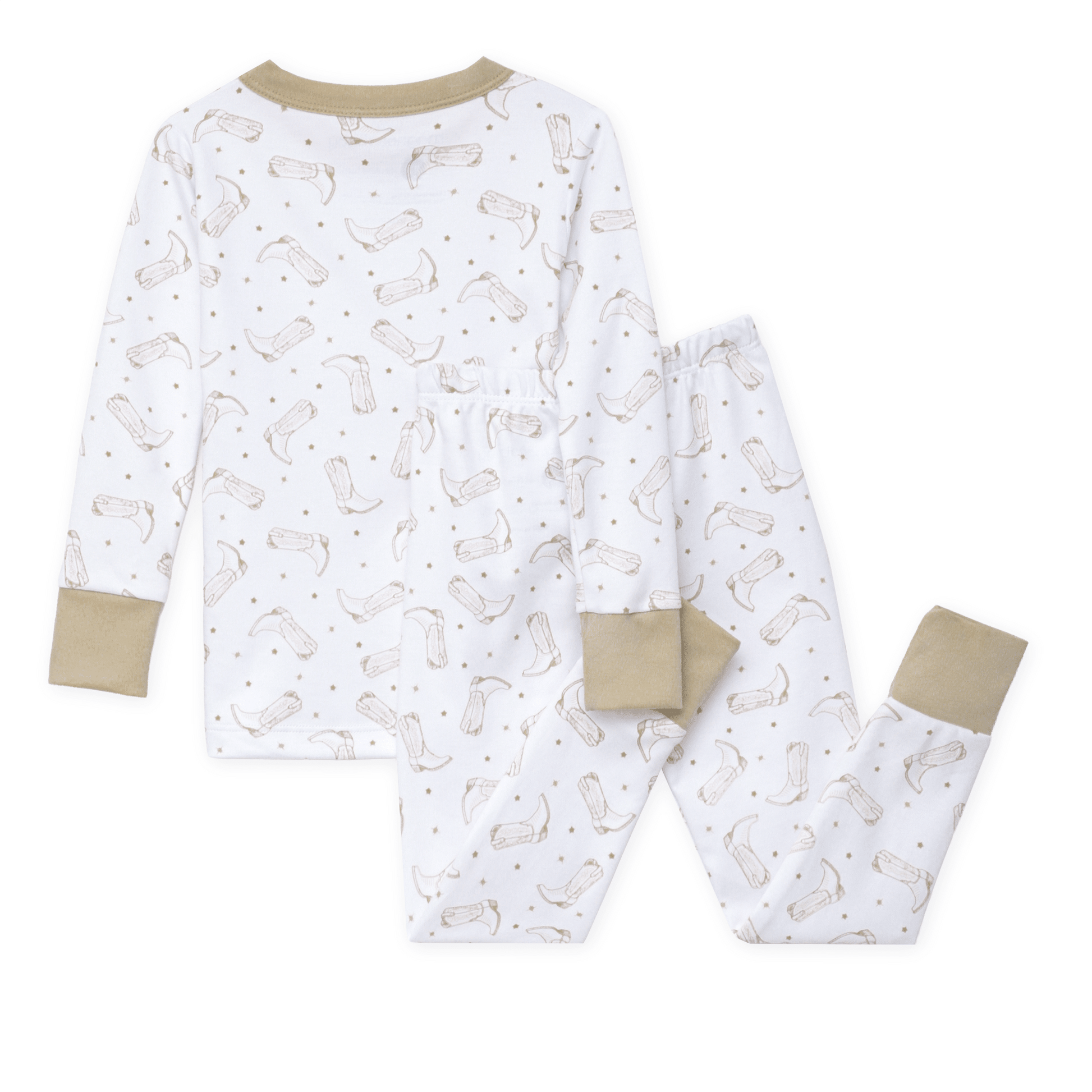 Magnolia Baby_Darling Cowboy Boots Long Pajamas - Ivory_2