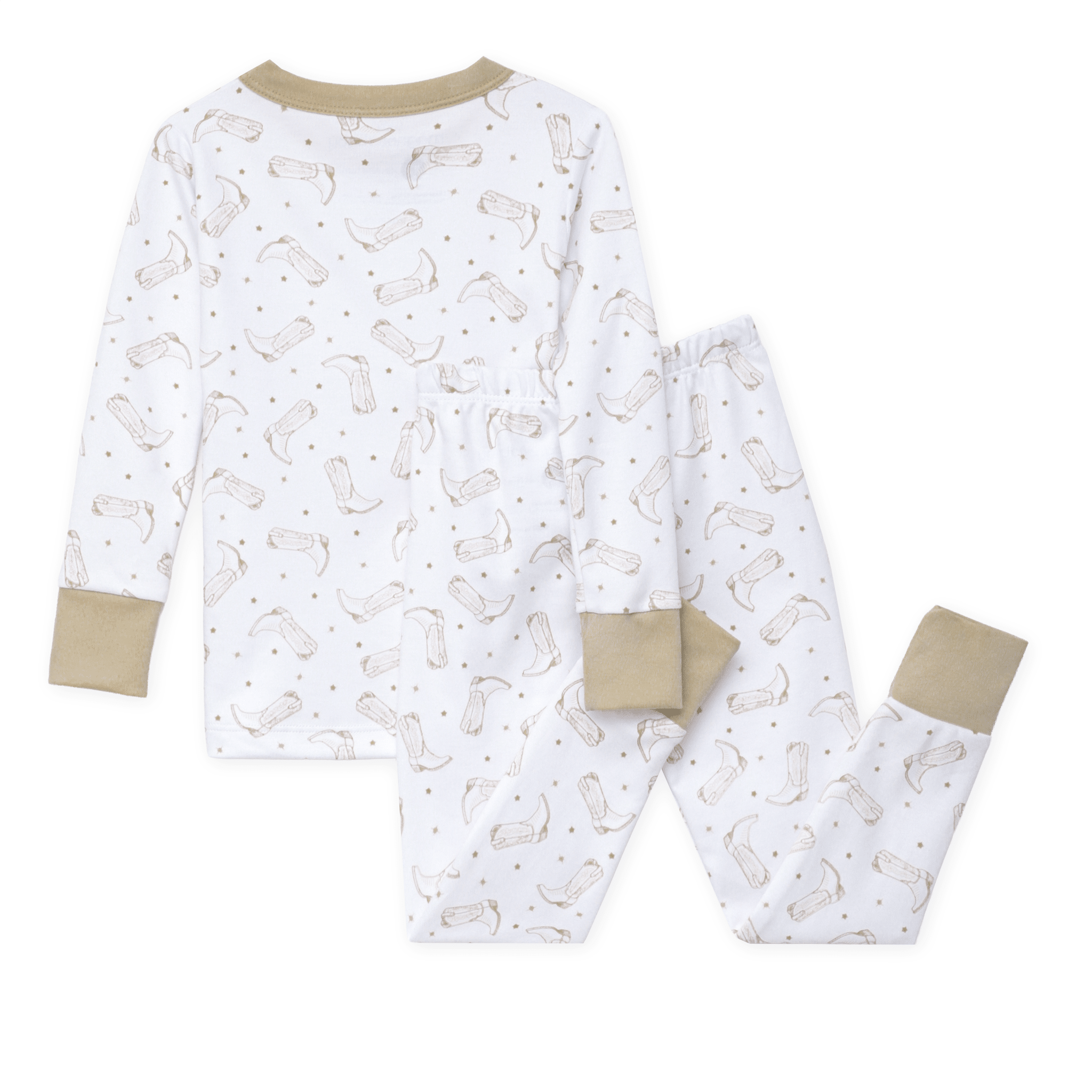 Magnolia Baby_Darling Cowboy Boots Long Pajamas - Ivory_2