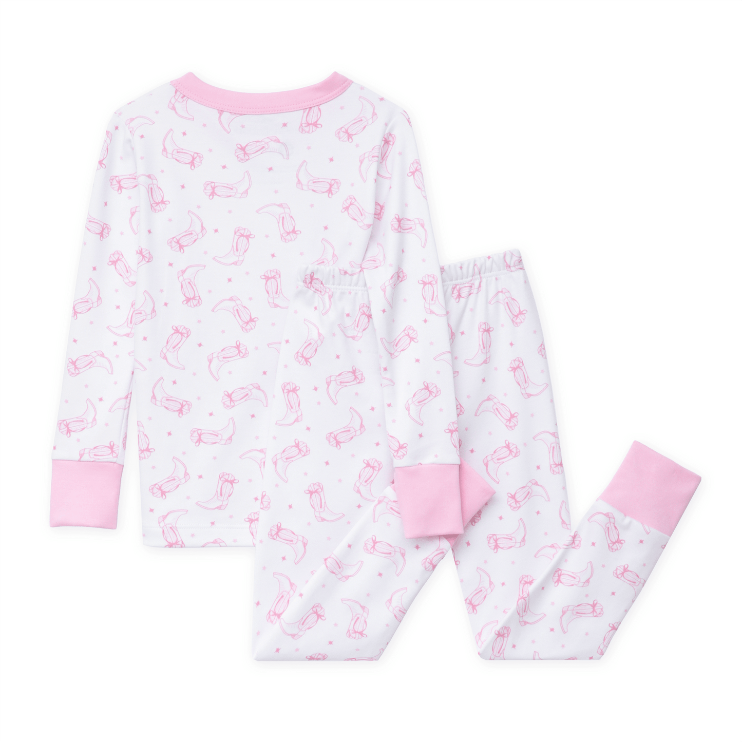 Darling Cowboy Boots Long Pajamas - Pink - Magnolia BabyLong Pajamas