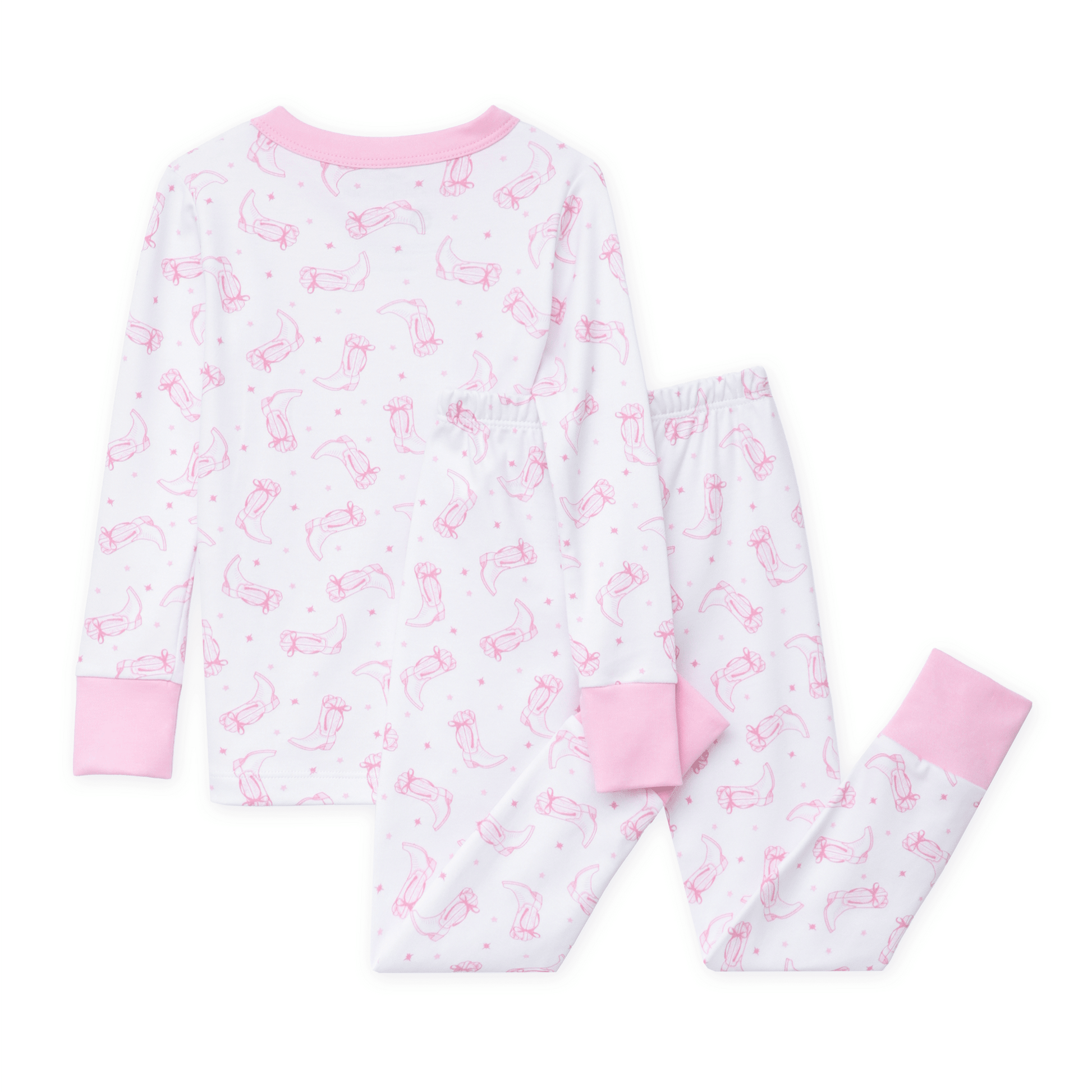 Darling Cowboy Boots Long Pajamas - Pink - Magnolia BabyLong Pajamas