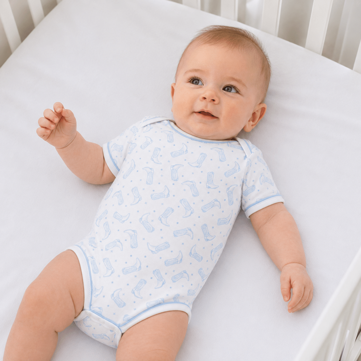Darling Cowboy Boots Print Bodysuit - Light Blue - Magnolia BabyBodysuit