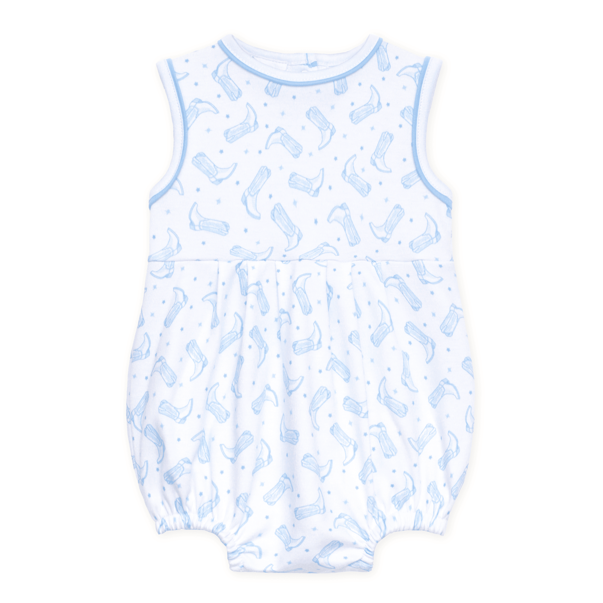 Darling Cowboy Boots Print Bubble - Light Blue - Magnolia BabyBubble