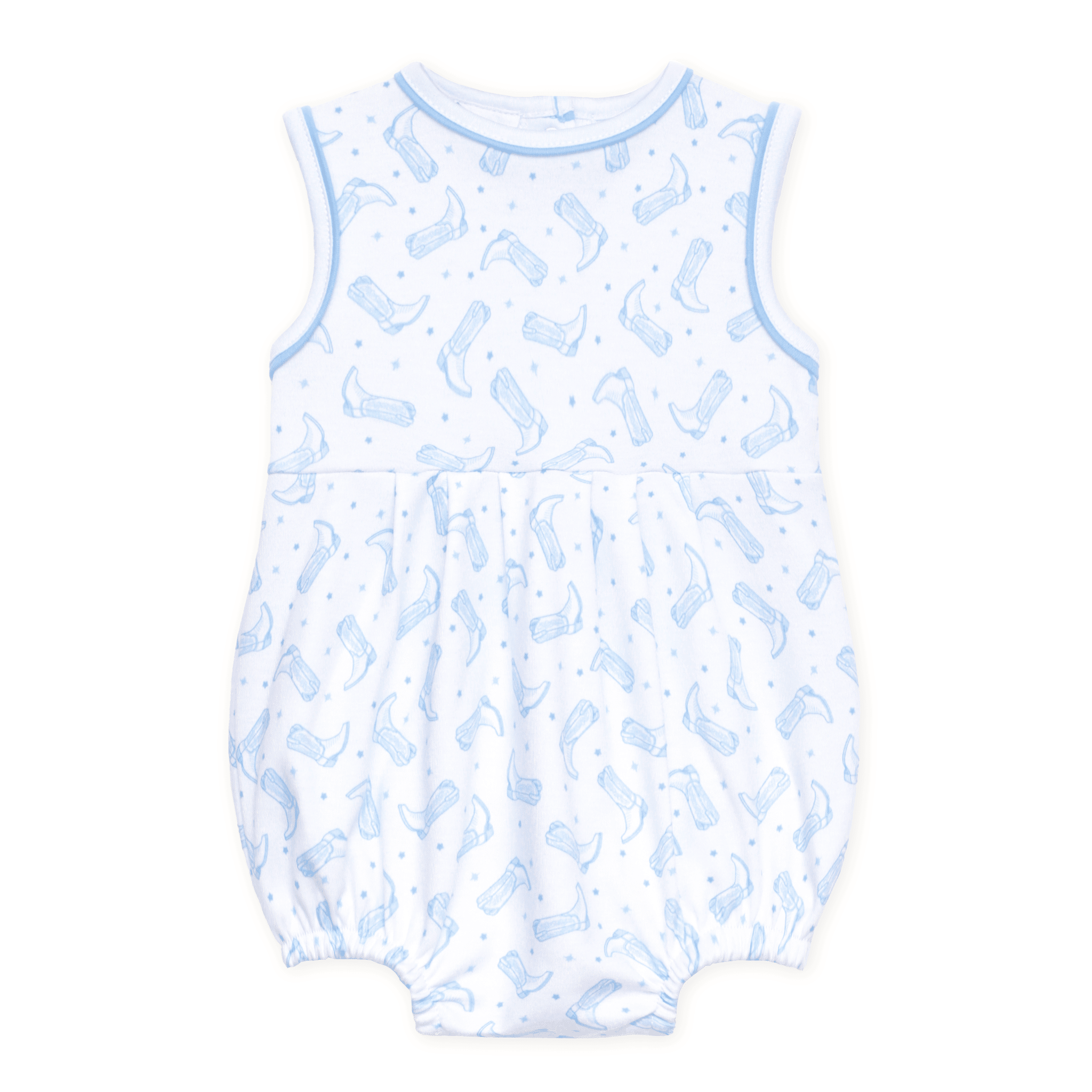 Darling Cowboy Boots Print Bubble - Light Blue - Magnolia BabyBubble