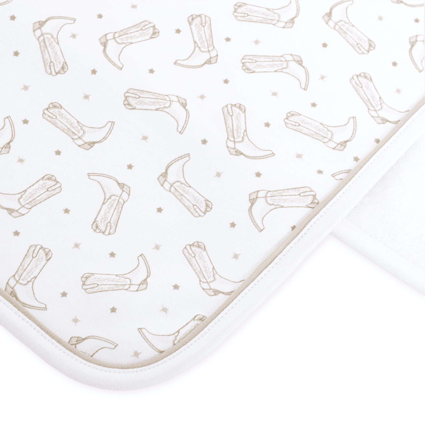 Magnolia Baby_Darling Cowboy Boots Print Burp Cloth - Ivory_3