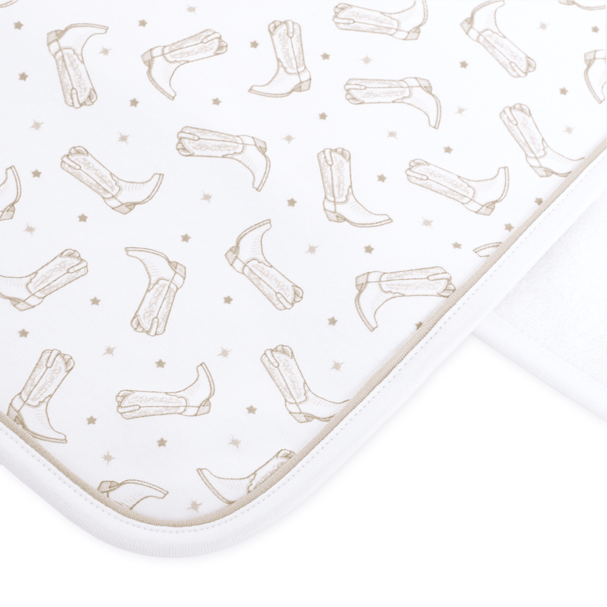 Magnolia Baby_Darling Cowboy Boots Print Burp Cloth - Ivory_3