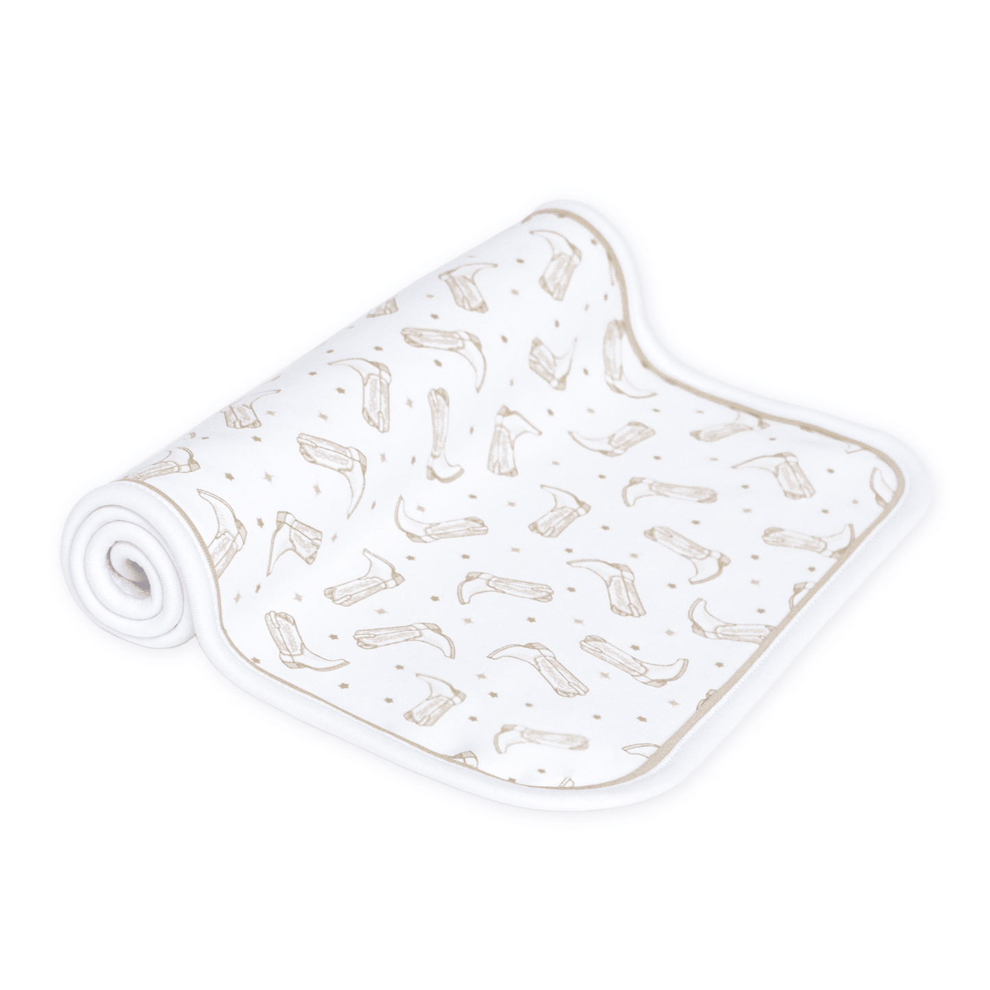 Magnolia Baby_Darling Cowboy Boots Print Burp Cloth - Ivory_2