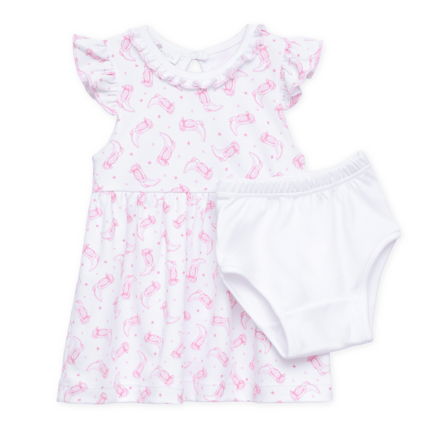 Magnolia Baby_Darling Cowboy Boots Print Dress - Pink_1