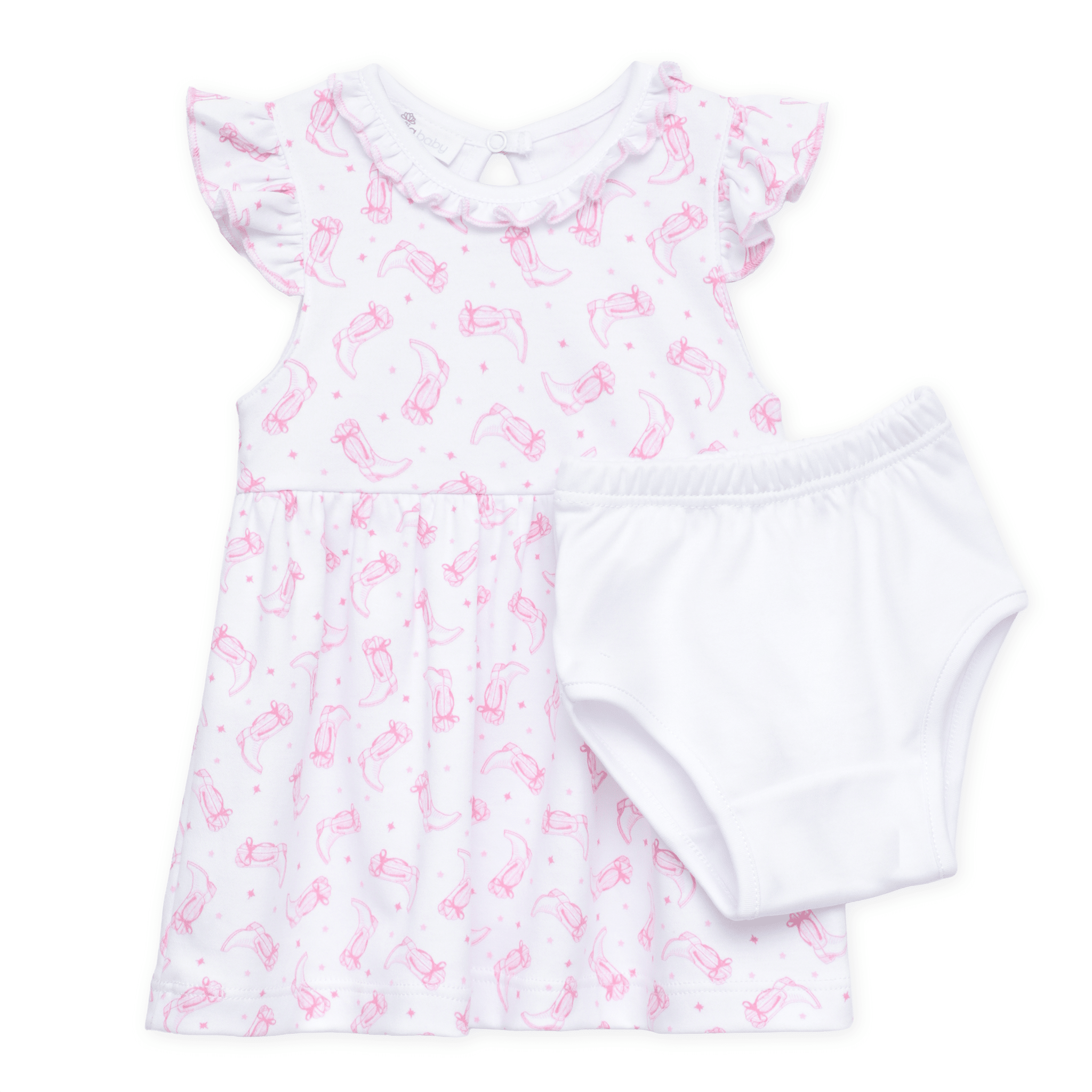 Magnolia Baby_Darling Cowboy Boots Print Dress - Pink_1