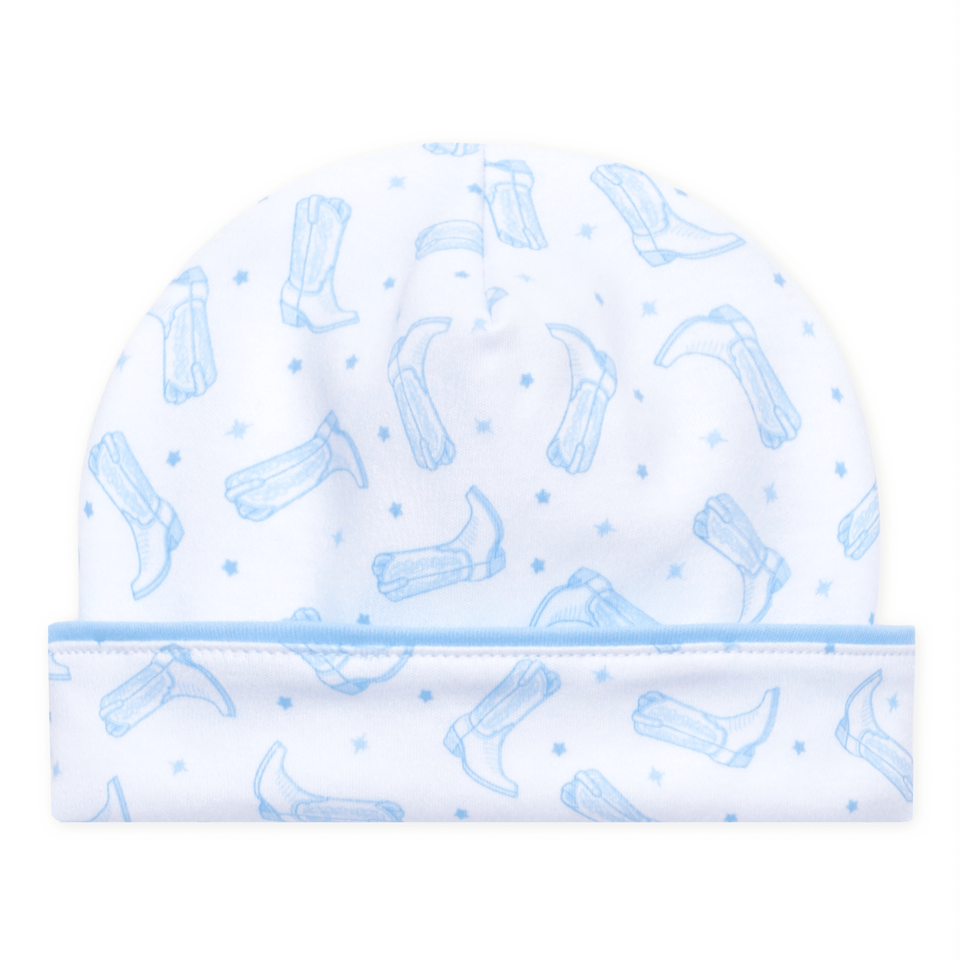 Magnolia Baby_Darling Cowboy Boots Print Hat - Light Blue_1