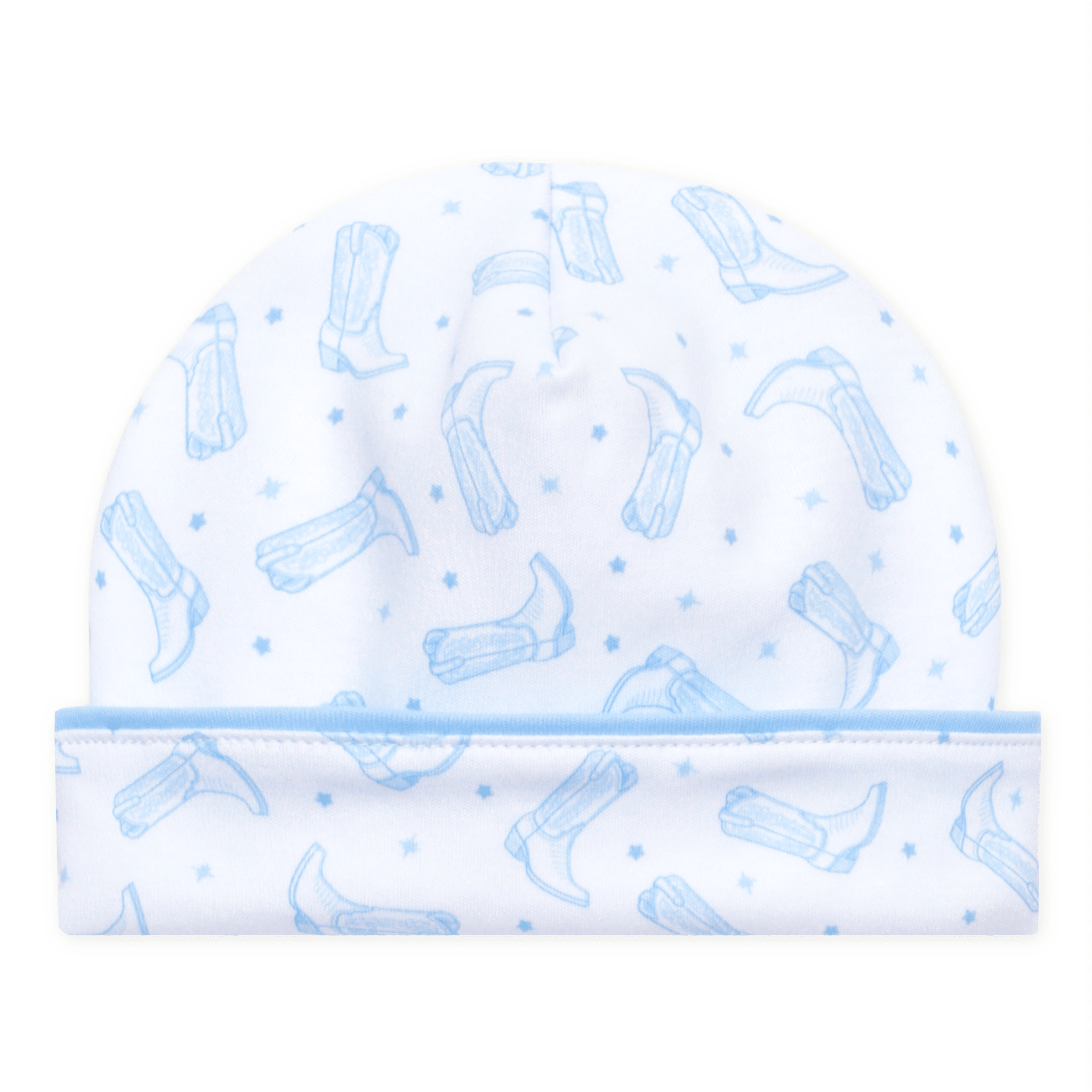 Magnolia Baby_Darling Cowboy Boots Print Hat - Light Blue_1