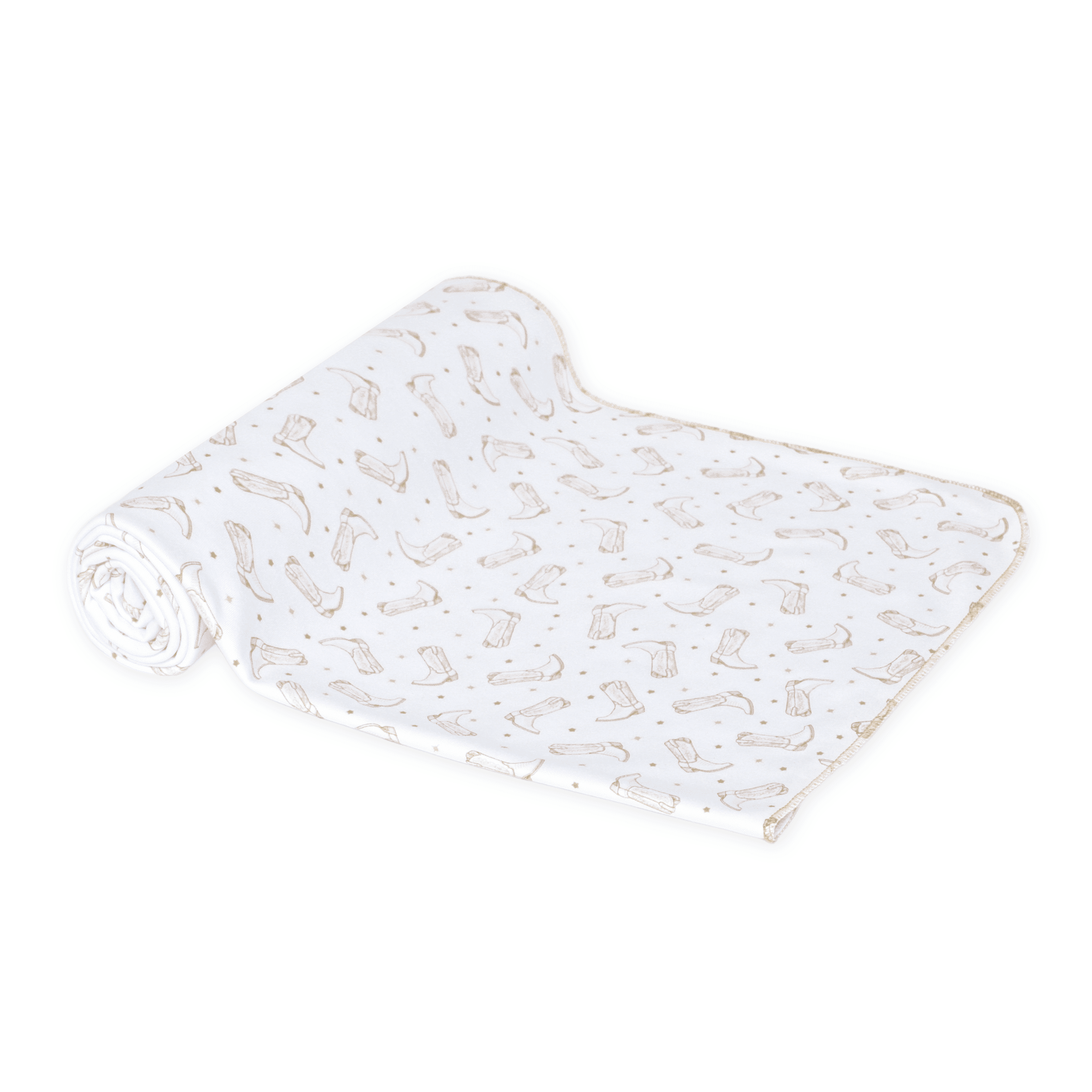 Darling Cowboy Boots Print Swaddle Blanket - Ivory - Magnolia BabySwaddle Blanket