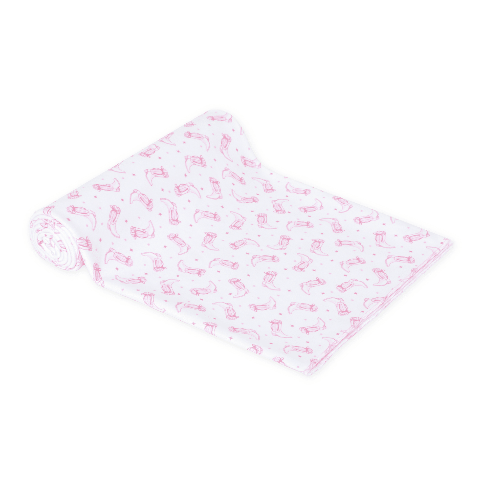 Darling Cowboy Boots Print Swaddle Blanket - Pink - Magnolia BabySwaddle Blanket