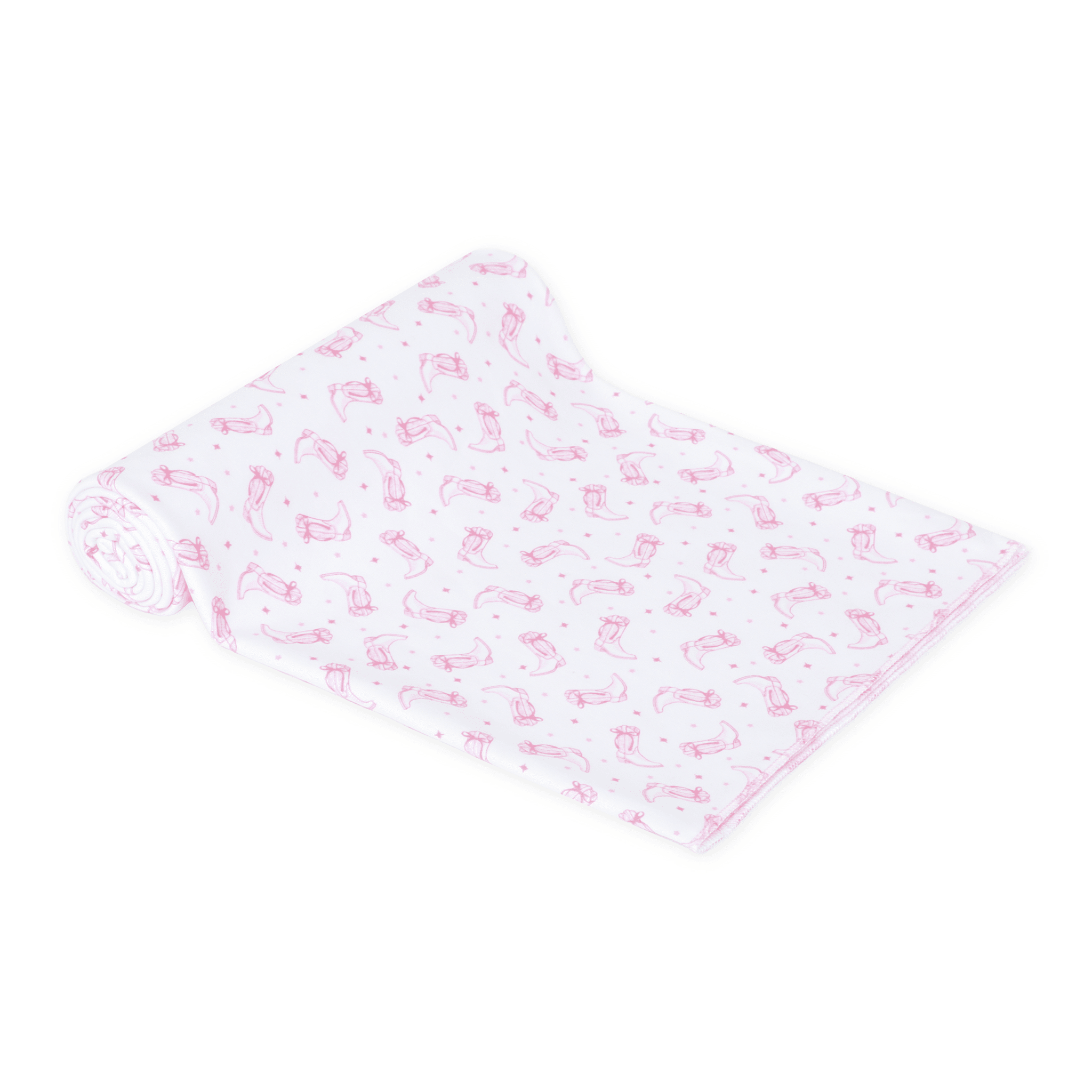 Darling Cowboy Boots Print Swaddle Blanket - Pink - Magnolia BabySwaddle Blanket