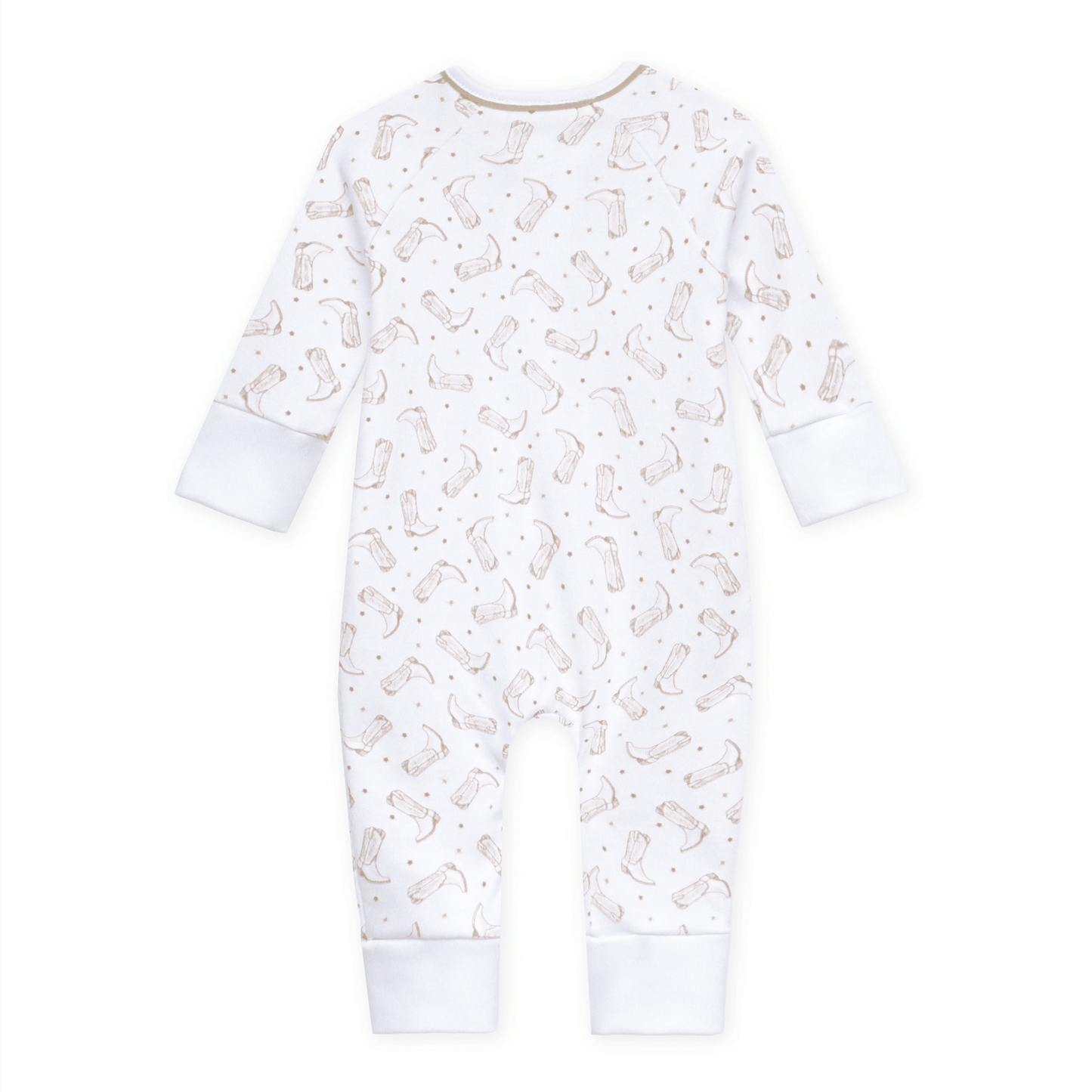Magnolia Baby_Darling Cowboy Boots Print Zip Playsuit - Ivory_2