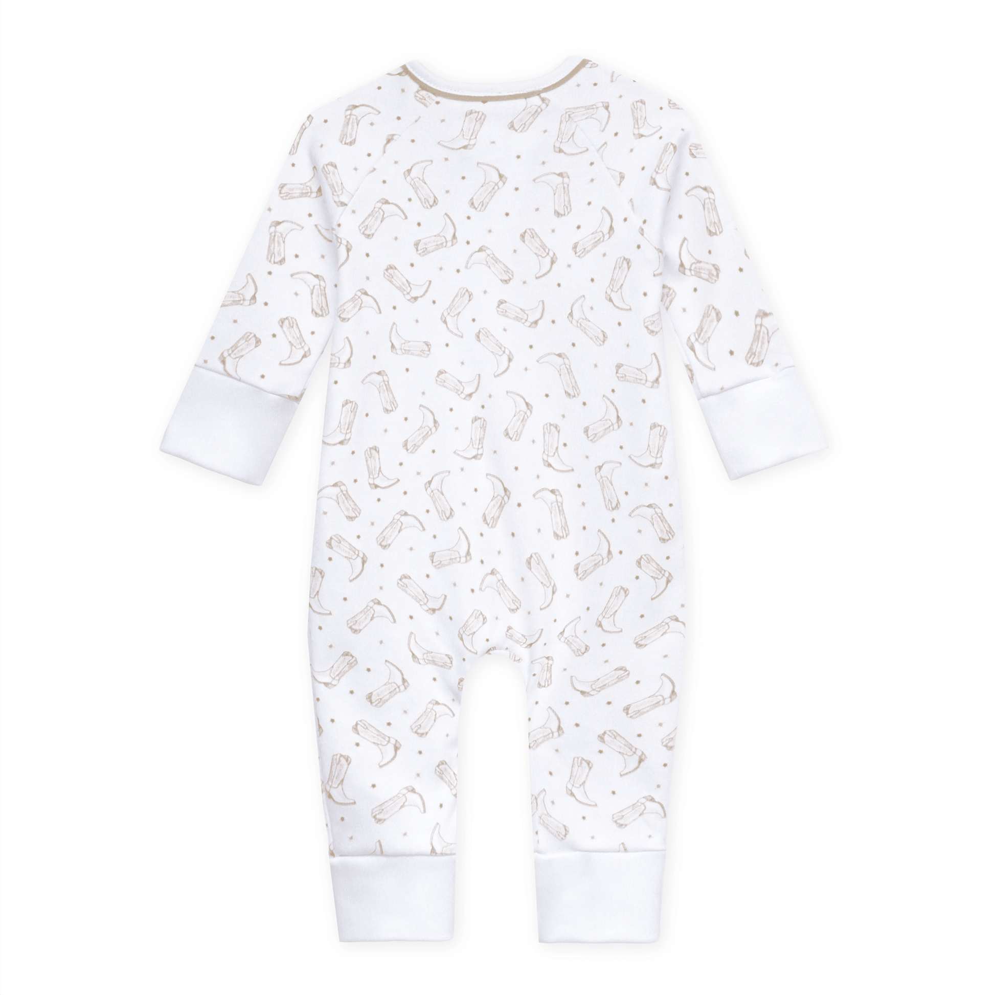 Magnolia Baby_Darling Cowboy Boots Print Zip Playsuit - Ivory_2