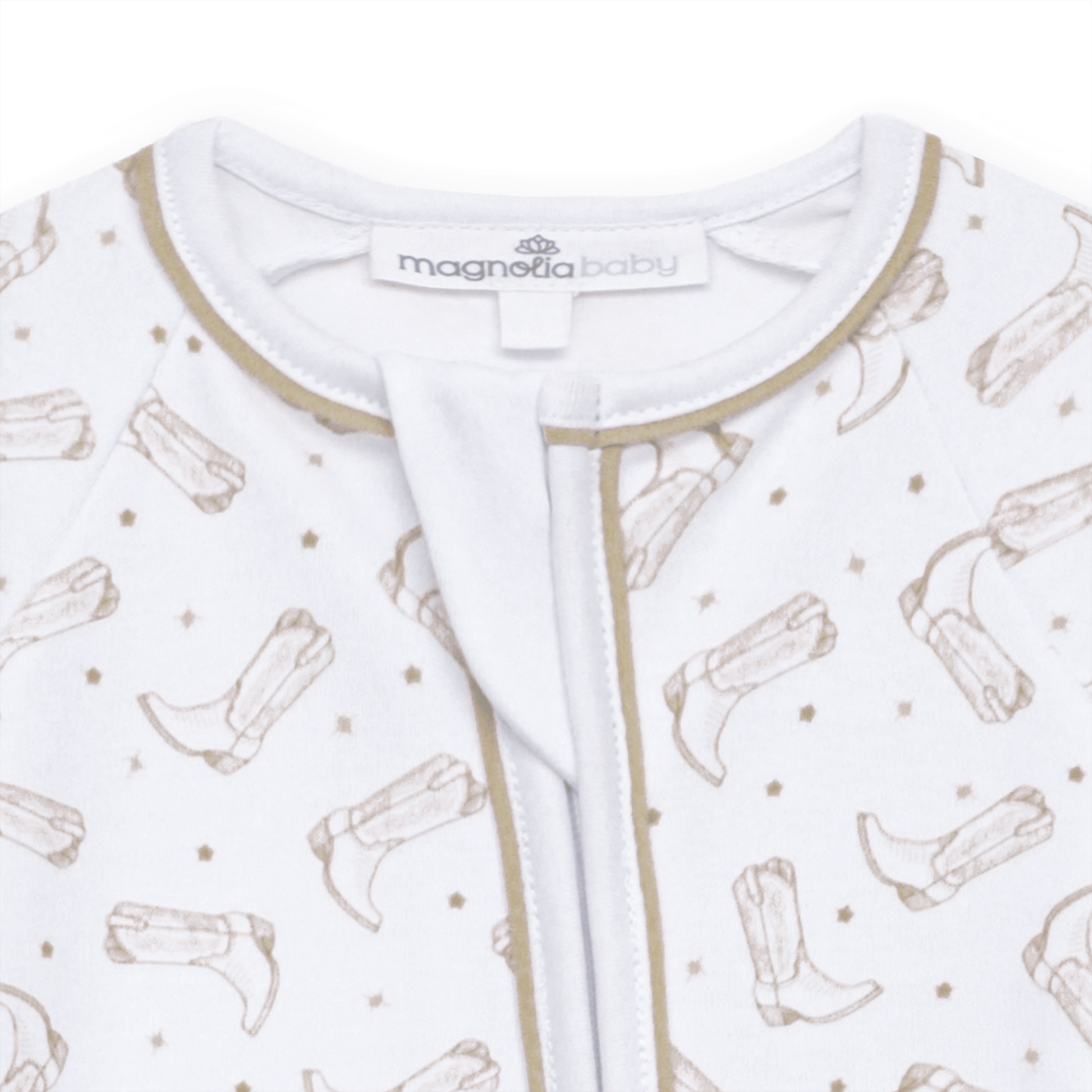 Magnolia Baby_Darling Cowboy Boots Print Zip Playsuit - Ivory_3