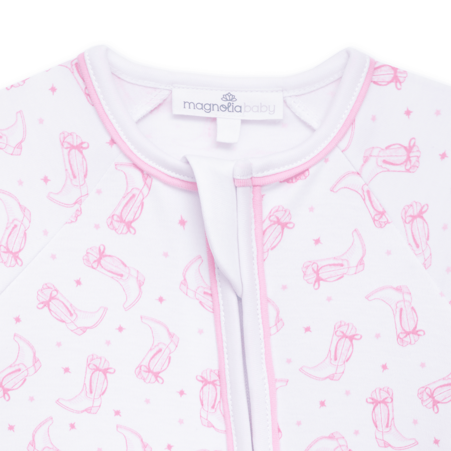 Magnolia Baby_Darling Cowboy Boots Print Zip Playsuit - Pink_3