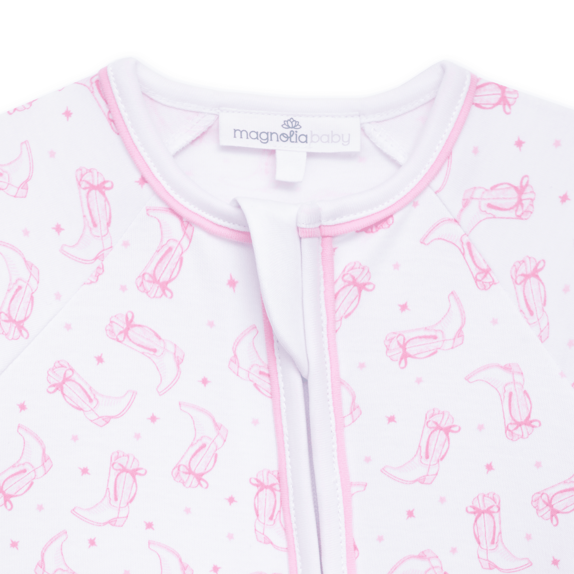 Magnolia Baby_Darling Cowboy Boots Print Zip Playsuit - Pink_3