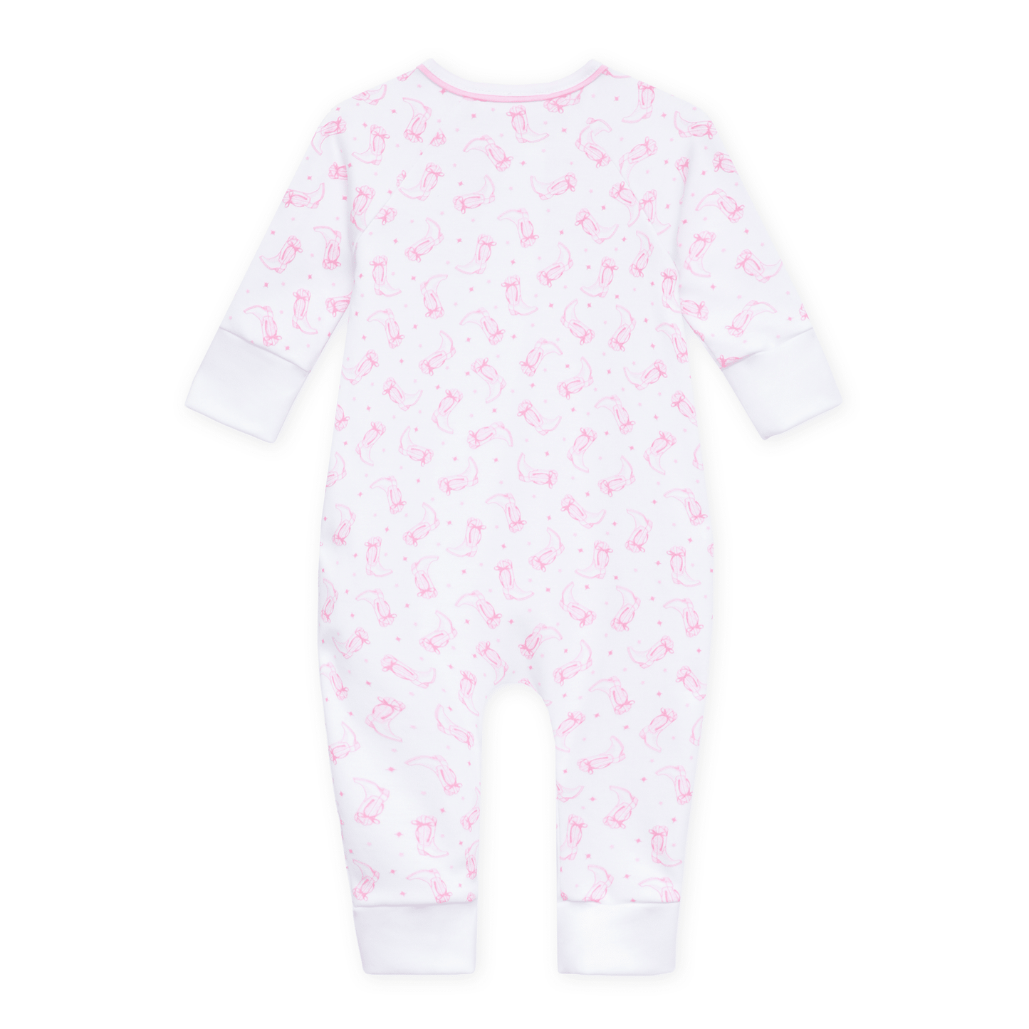 Magnolia Baby_Darling Cowboy Boots Print Zip Playsuit - Pink_2
