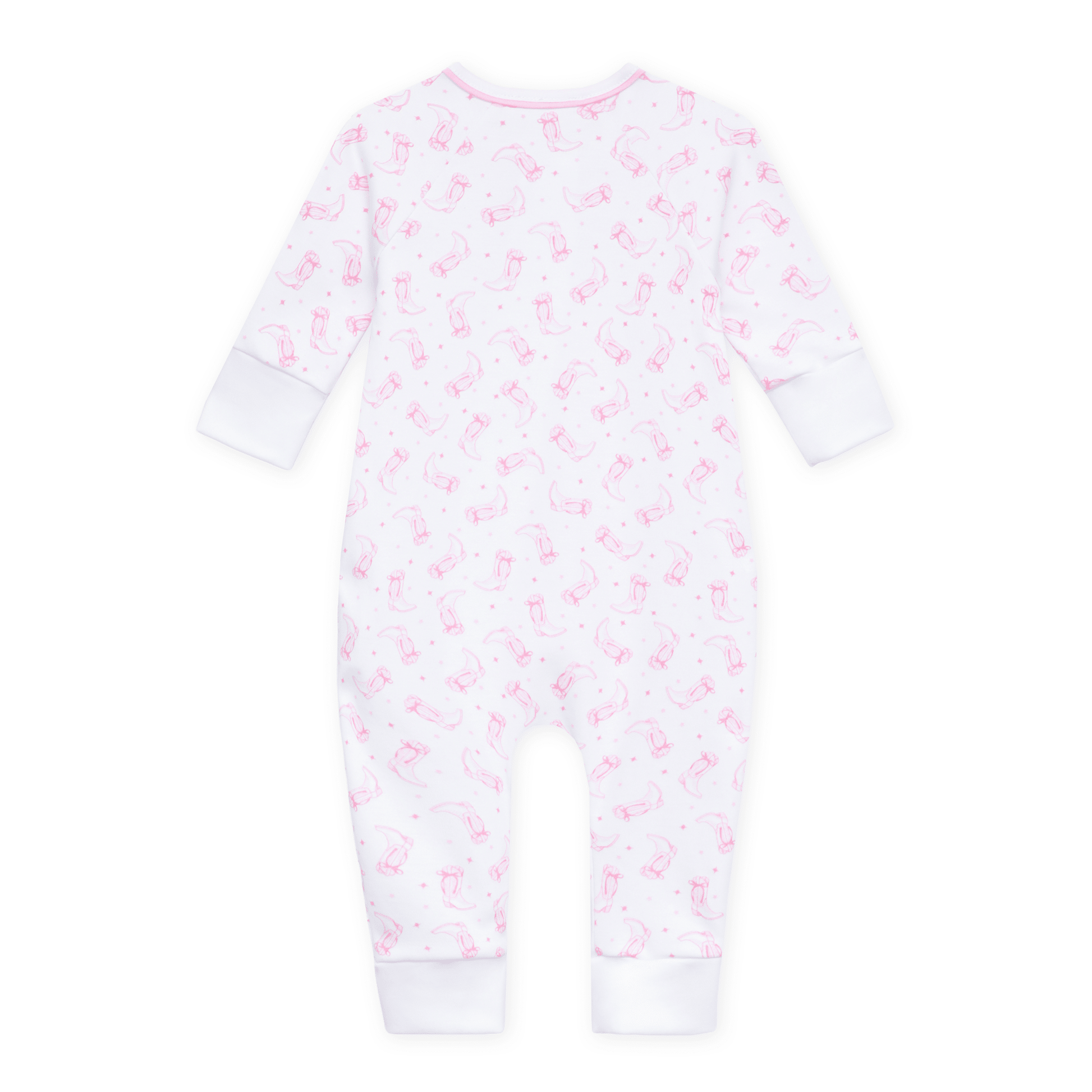 Magnolia Baby_Darling Cowboy Boots Print Zip Playsuit - Pink_2