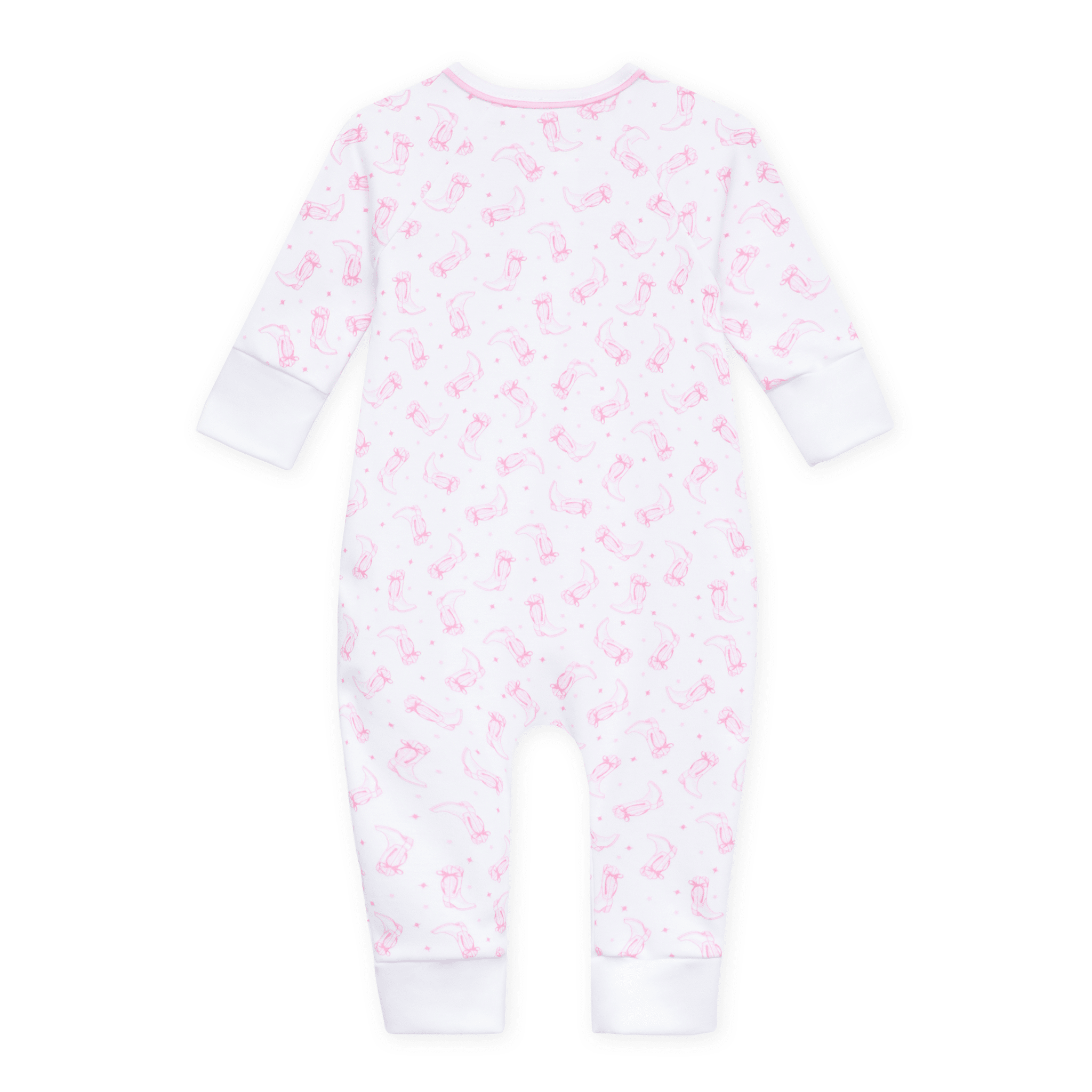Magnolia Baby_Darling Cowboy Boots Print Zip Playsuit - Pink_2