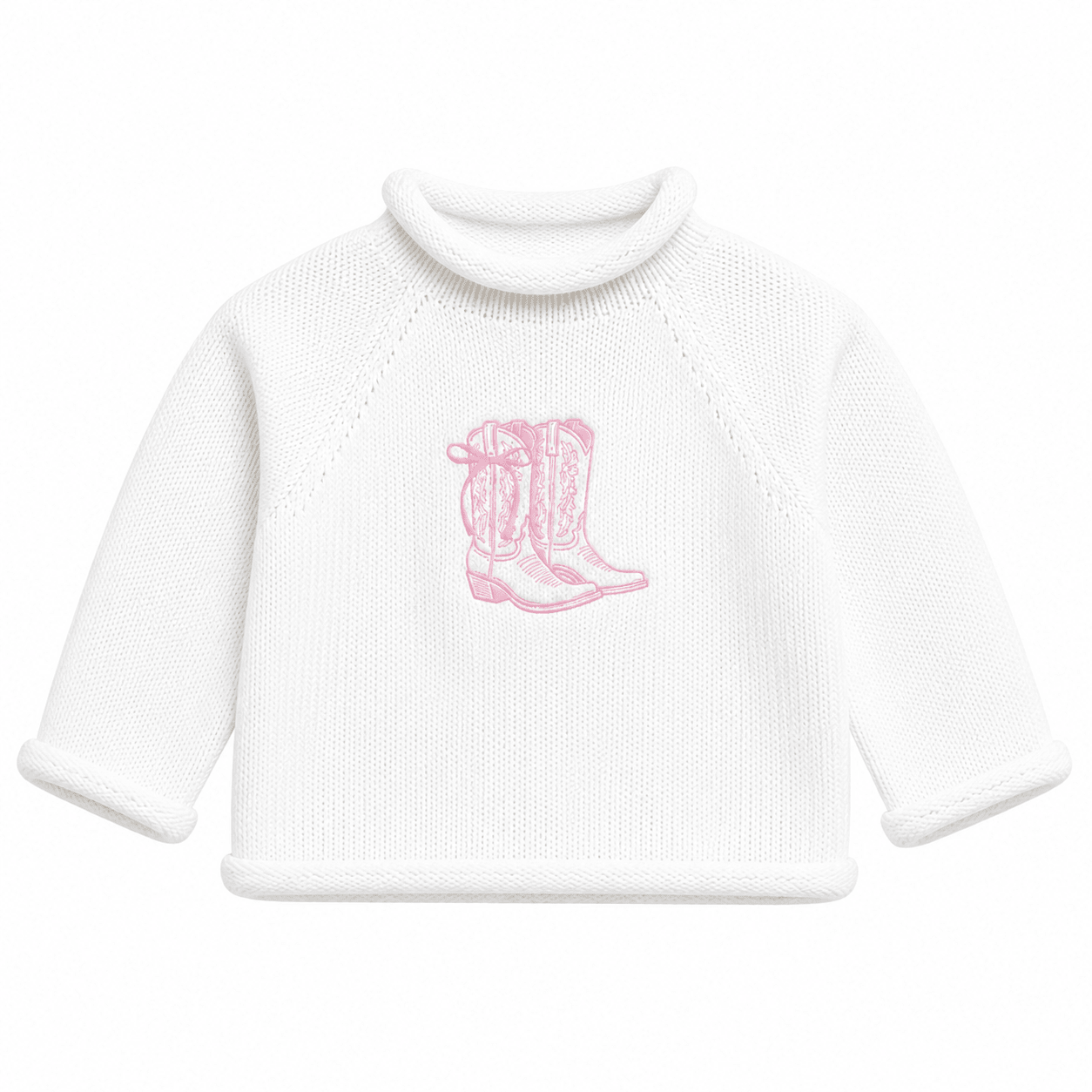 Magnolia Baby_Darling Cowboy Boots Rollneck Sweater - Pink_1