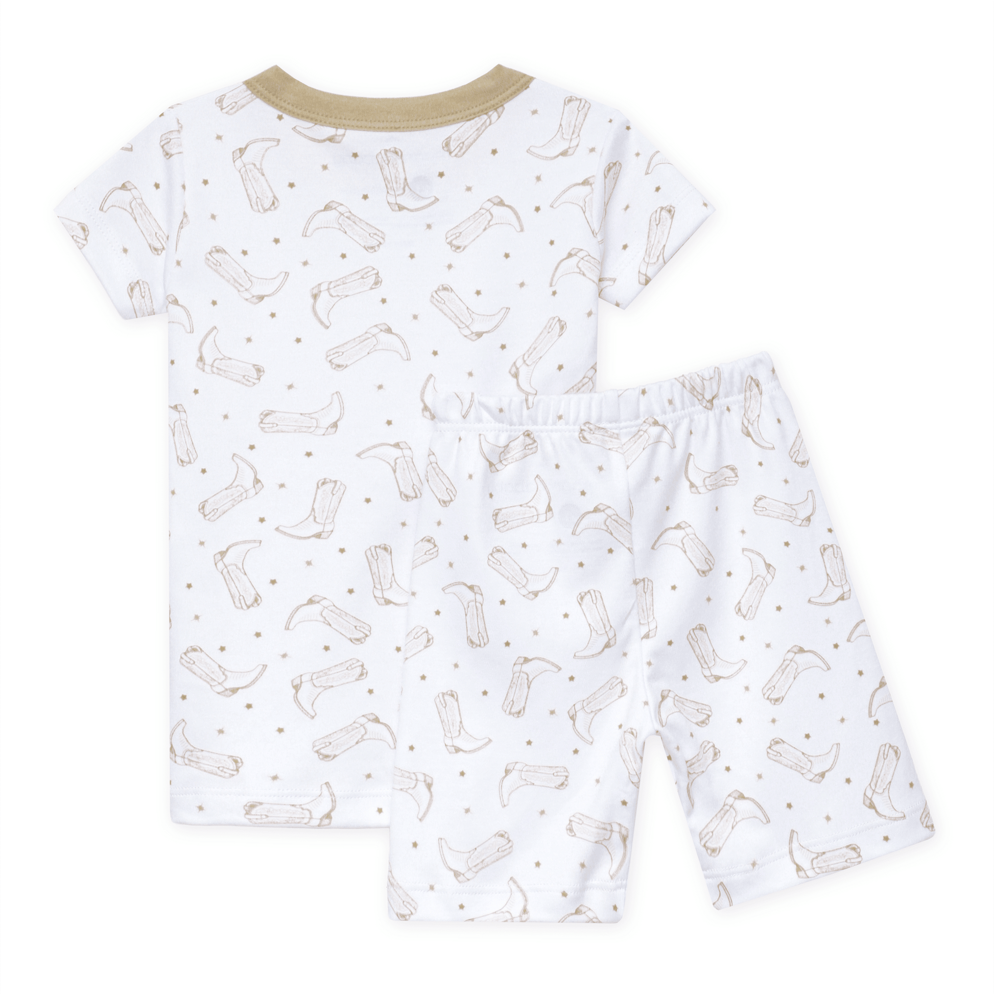 Magnolia Baby_Darling Cowboy Boots Short Pajamas - Ivory_2