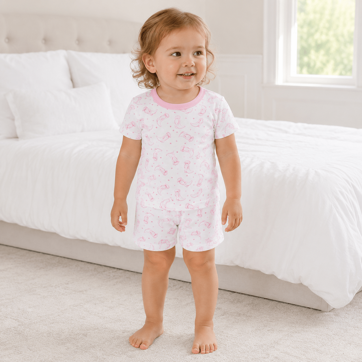 Darling Cowboy Boots Short Pajamas - Pink - Magnolia BabyShort Pajamas