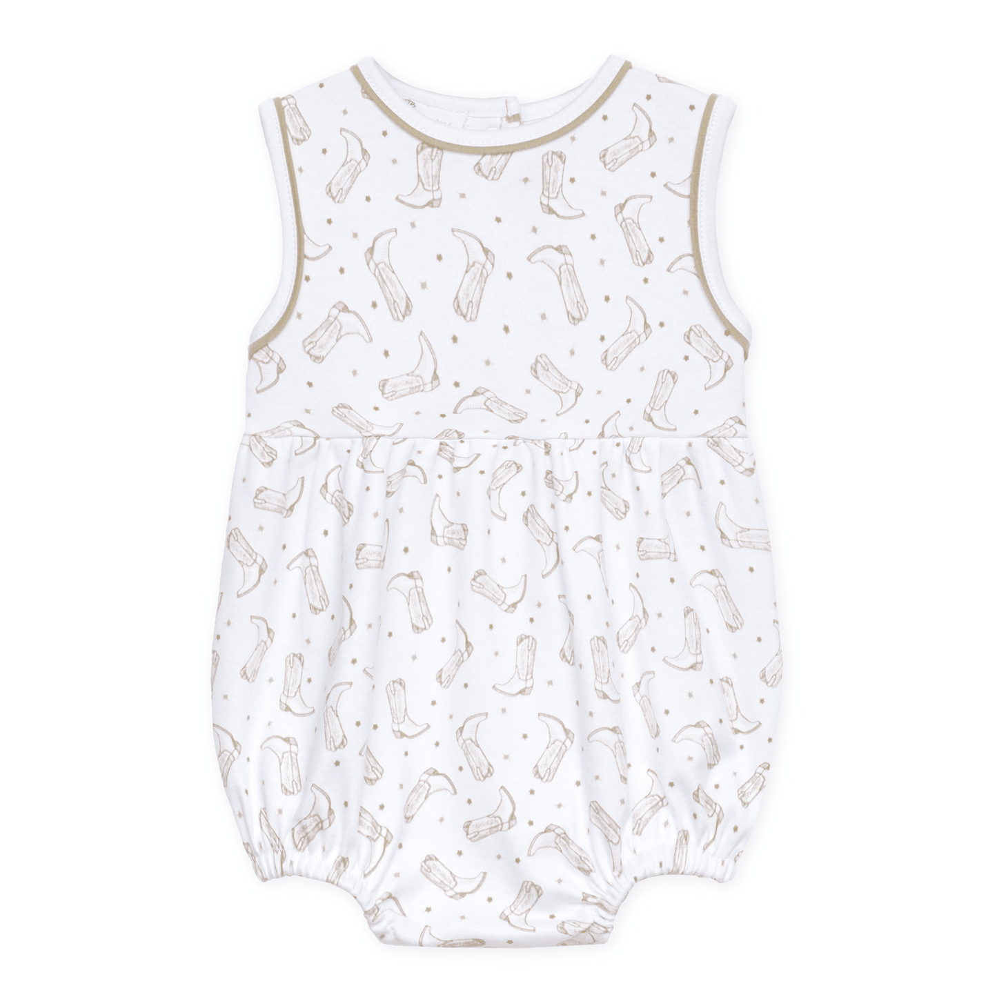 Darling Cowboy Boots Sleeveless Print Bubble - Ivory - Magnolia BabyBubble