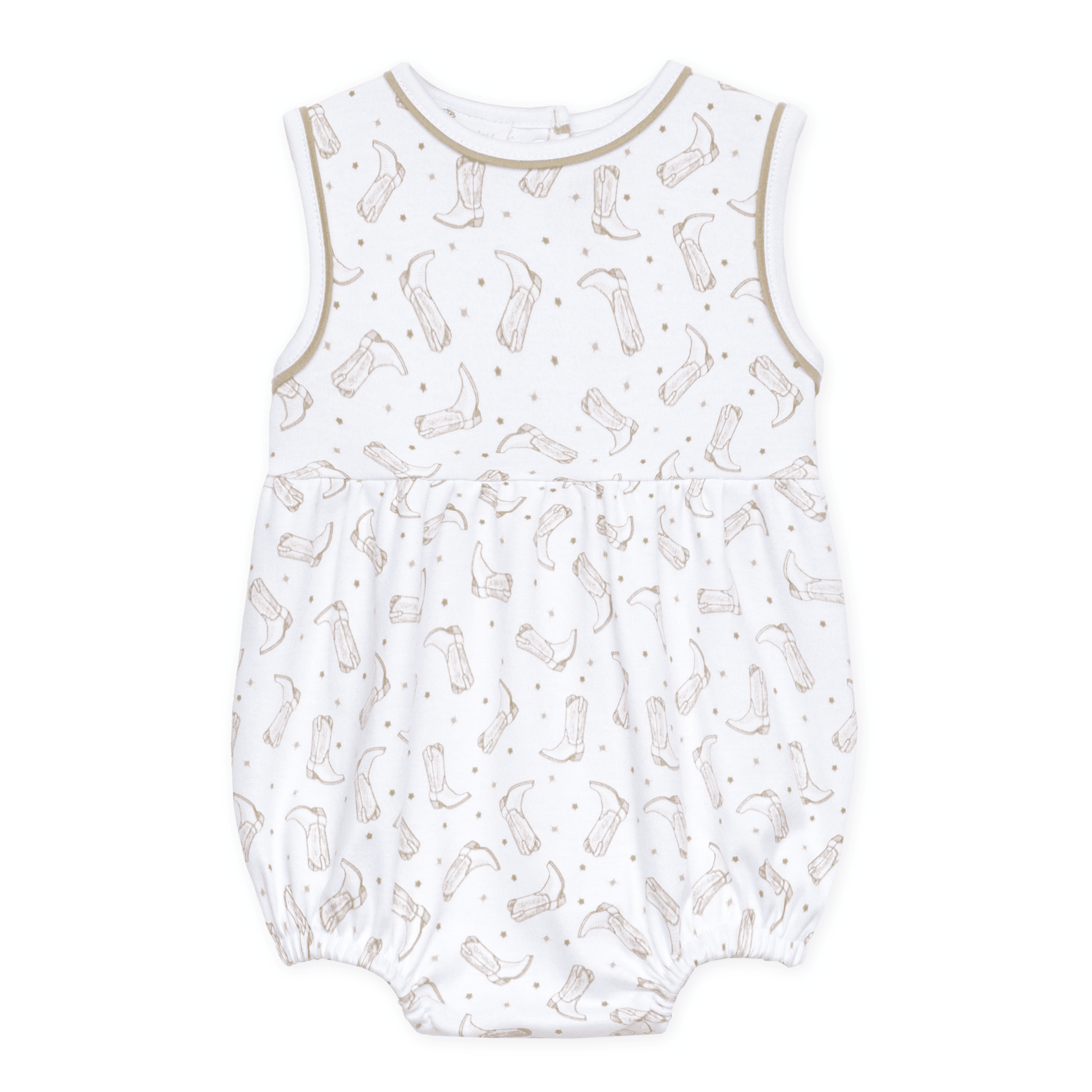 Darling Cowboy Boots Sleeveless Print Bubble - Ivory - Magnolia BabyBubble
