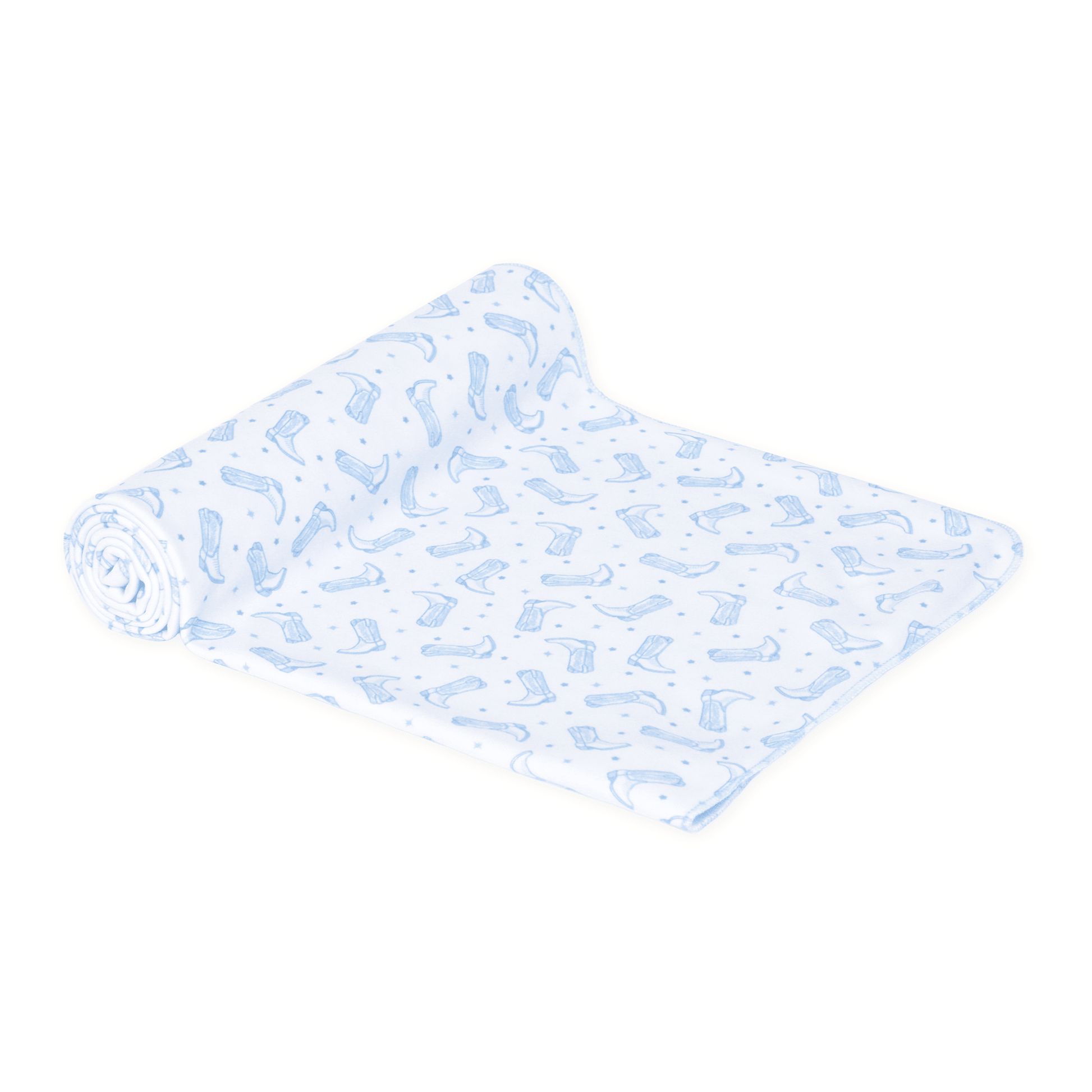 Darling Cowboy Boots Swaddle Blanket - Light Blue - Magnolia BabySwaddle Blanket