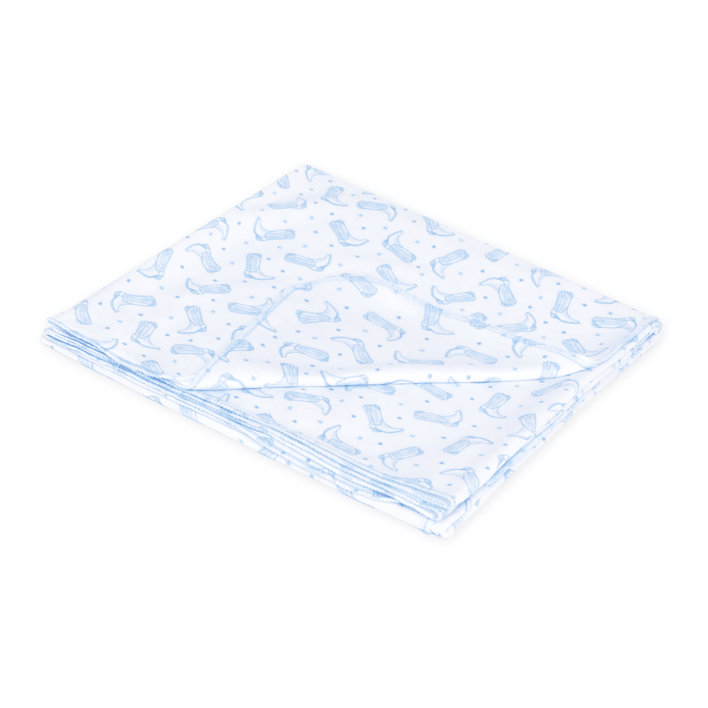 Darling Cowboy Boots Swaddle Blanket - Light Blue - Magnolia BabySwaddle Blanket
