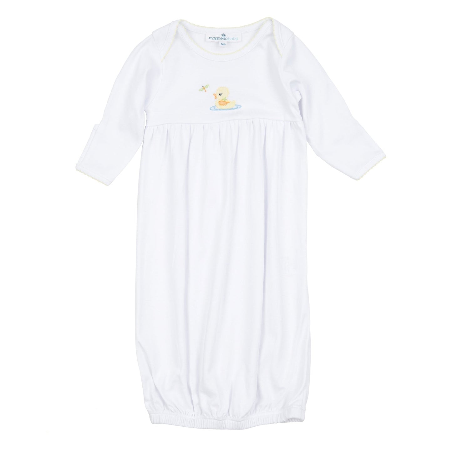 Darling Ducklings Gathered Gown - Yellow - Magnolia BabyGown