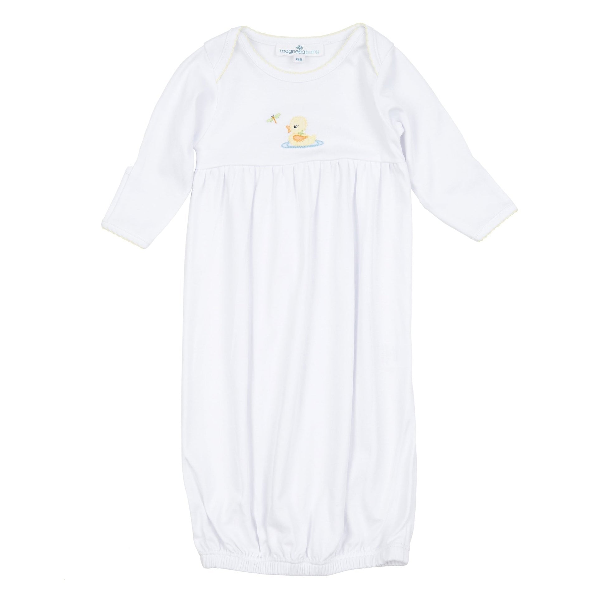 Darling Ducklings Gathered Gown - Yellow - Magnolia BabyGown