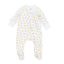  Darling Ducklings Print Zip Footie - Yellow - Magnolia BabyFootie