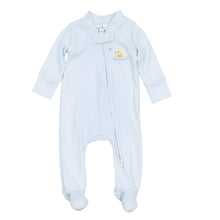  Darling Ducklings Zip Footie - Light Blue - Magnolia BabyFootie