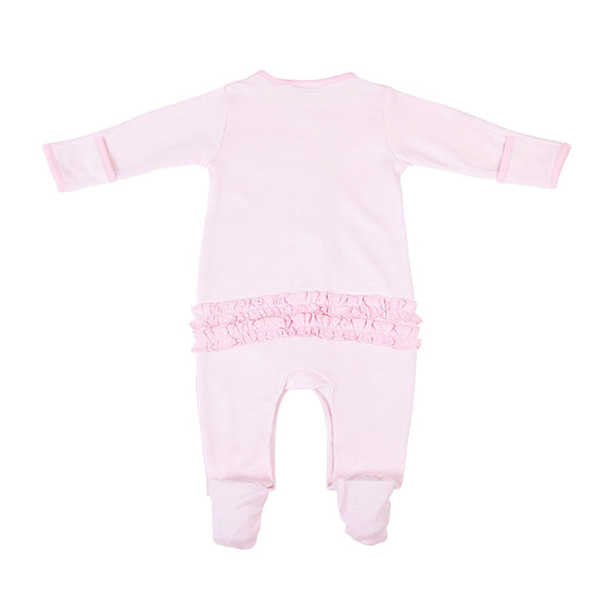 Darling Football Ruffle Footie - Pink - Magnolia BabyFootie