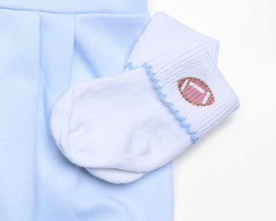 Darling Football Socks - Blue - Magnolia BabySocks