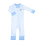 Darling Football Zip Pajamas - Blue - Magnolia BabyZipper Pajamas