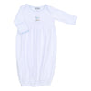 Darling Lambs Blue Embroidered Gathered Gown - Magnolia BabyGown
