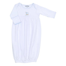  Darling Lambs Blue Embroidered Gathered Gown - Magnolia BabyGown