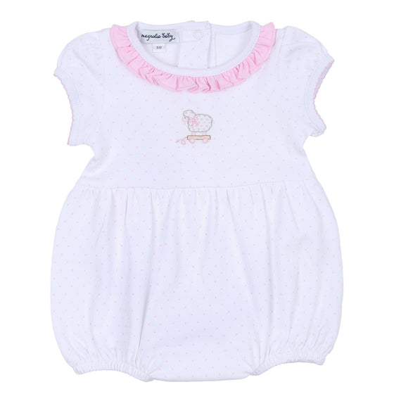 Darling Lambs Pink Embroidered Bubble - Magnolia BabyBubble