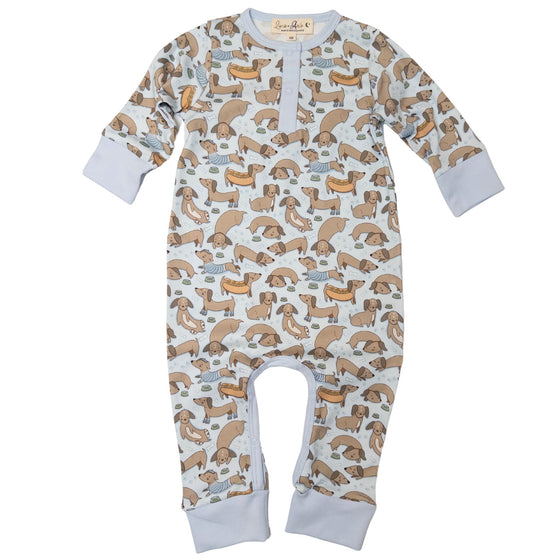 Daschunds Playsuit - Blue by Luna and Arlo - Magnolia BabyPlaysuit