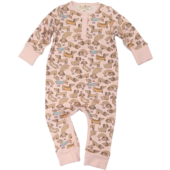 Daschunds Playsuit - Dusty Rose by Luna and Arlo - Magnolia BabyPlaysuit