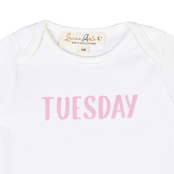 Days of the Week Print Bodysuit Set - Pink - Magnolia BabyBodysuit